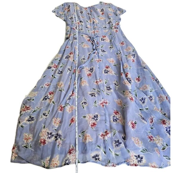 FairSet VTG Dress Women 10 SS Maxi Lined Floral Empir Waist Ties Flowy Cottage - Picture 7 of 16